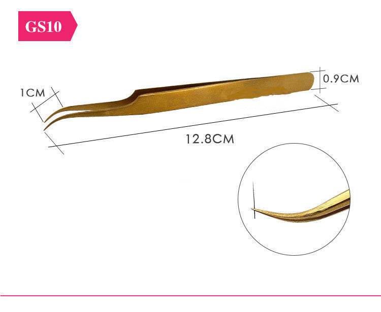 Gold Plated Eyelash Extension Tweezers Eyelash Tool - Mubimart