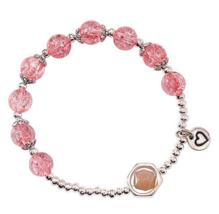 Individuality Cracked Beads Single Circle Beaded Bracelet Women - Mubimart