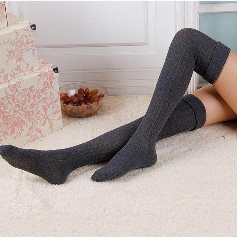 Long knee stockings high tube stockings Japanese women's socks stacked stockings thigh socks - Mubimart