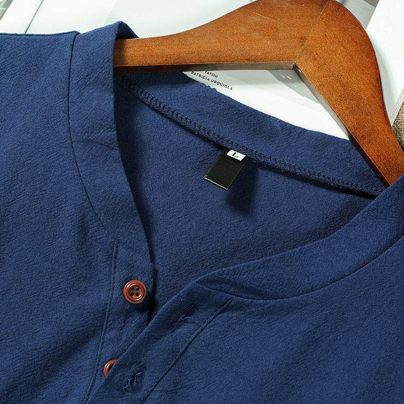 Chinese Style Linen Suit T-shirt Men's Cotton Linen - Mubimart