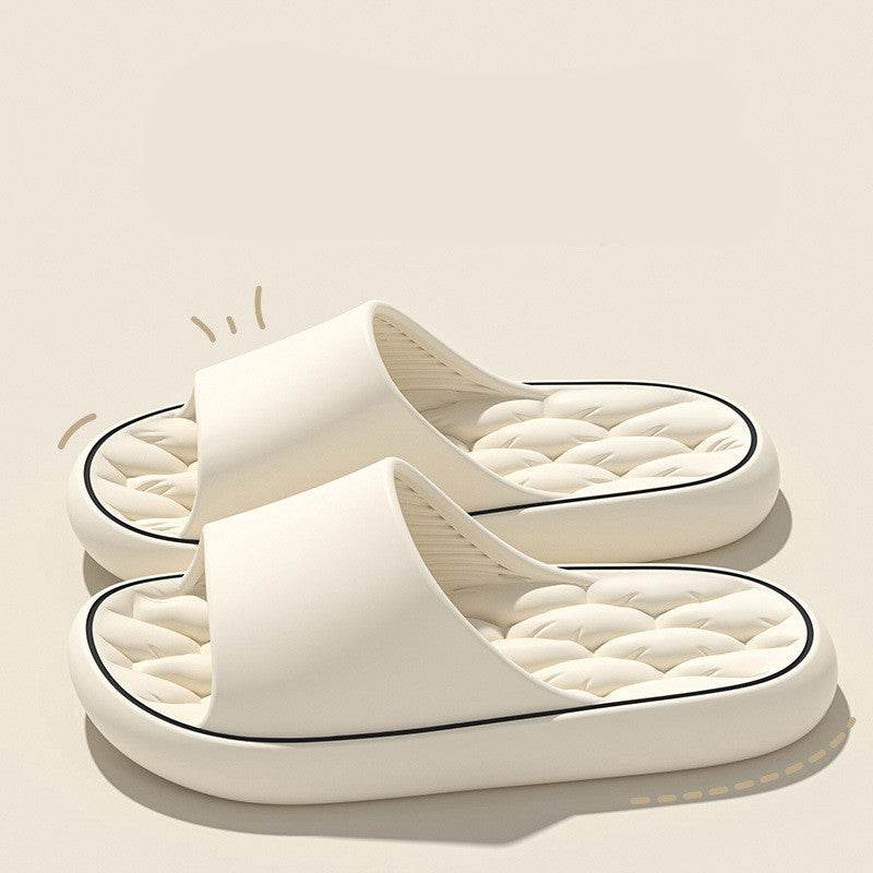 Non-slip Design Bathroom Slippers Home Summer Thick Sole Floor Bedroom House Shoes For Women Men - Mubimart