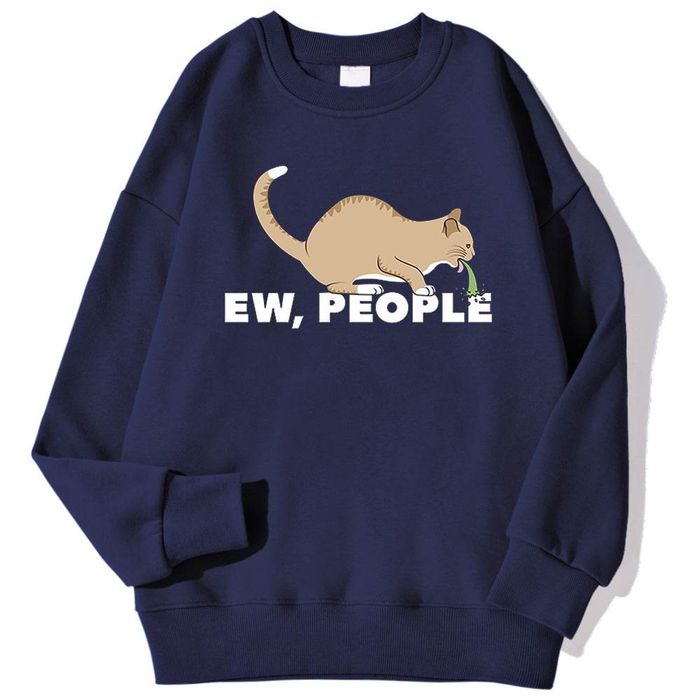 Fashion Personality Cat Print Sweatshirt Men - Mubimart