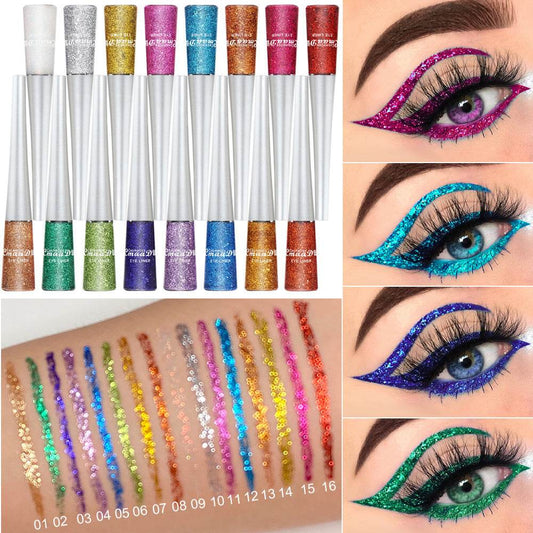 Creative Multicolor Glitter Powder Liquid Eyeliner - Mubimart
