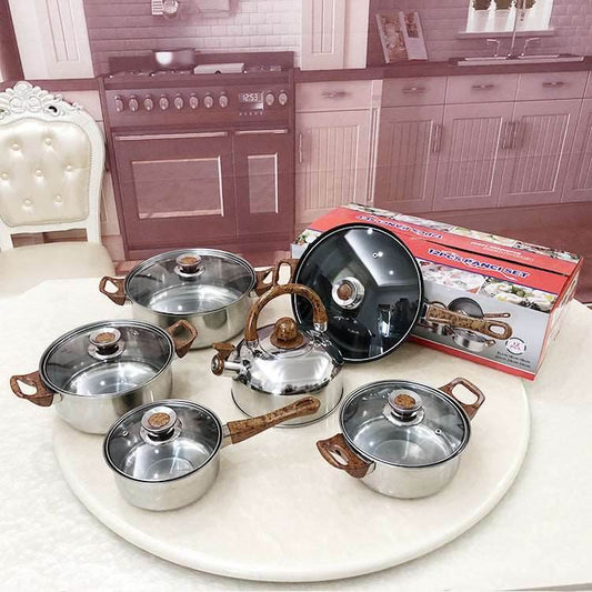 12-piece set pan, frying pan, soup pot, milk pan - Mubimart