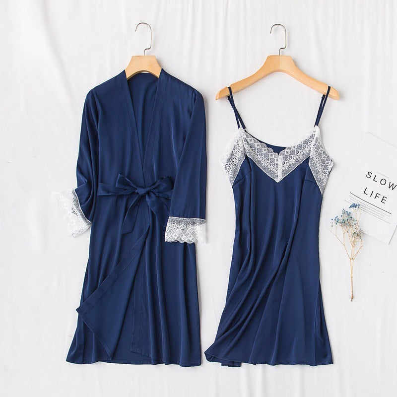 Ice silk strapless nightgown - Mubimart -  