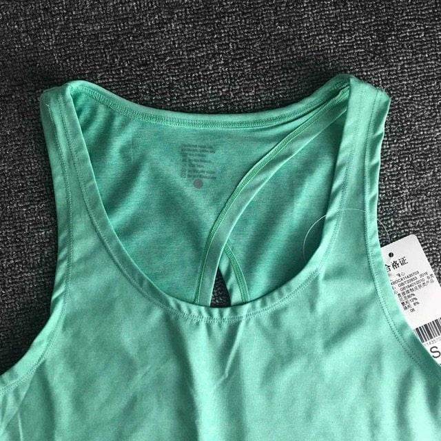Women Backless Yoga Tank Top Shirts Sleeveless Off Shoulder Sports T Shirt Backless Crop Tops Racerback Gym Workout Clothes - Mubimart