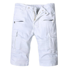 Witte slim denim shorts voor heren