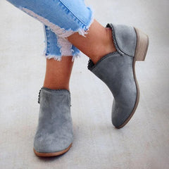 Women Booties Slip On Low Heel Ankle Boots