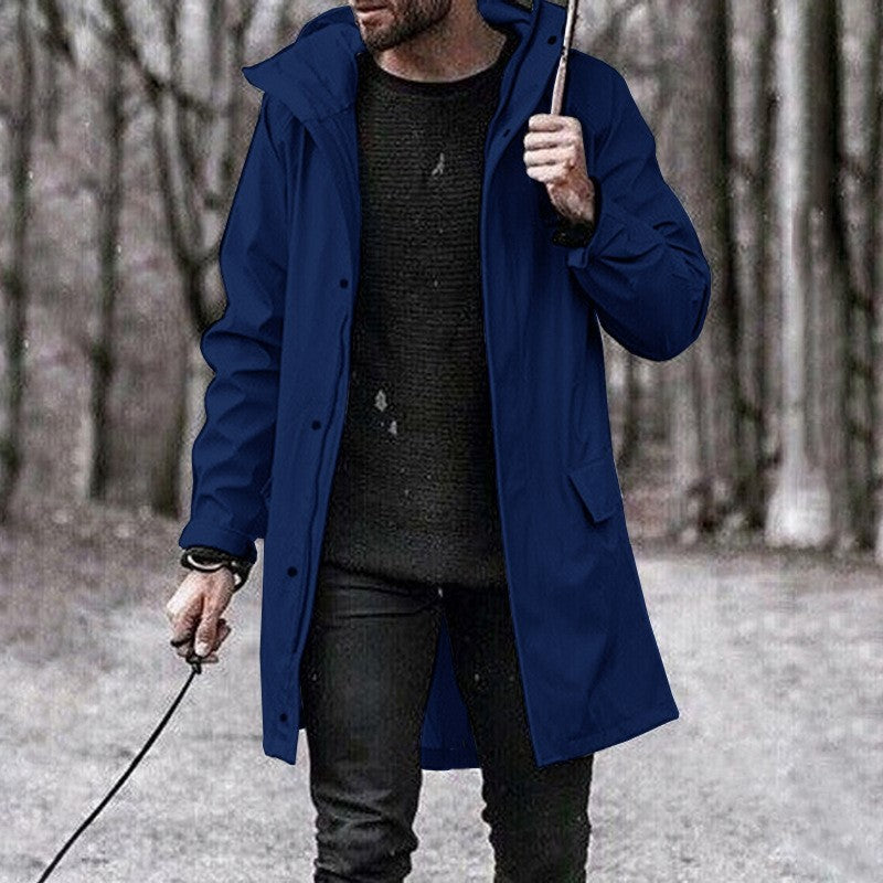 Men's hooded trench coat