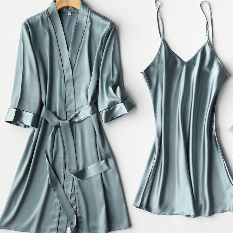 Two-piece suspender nightgown - Mubimart