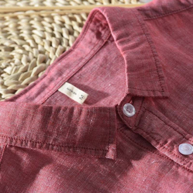 Linen shirt men's business - Mubimart