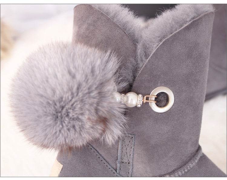 Sheepskin snow boots - Mubimart