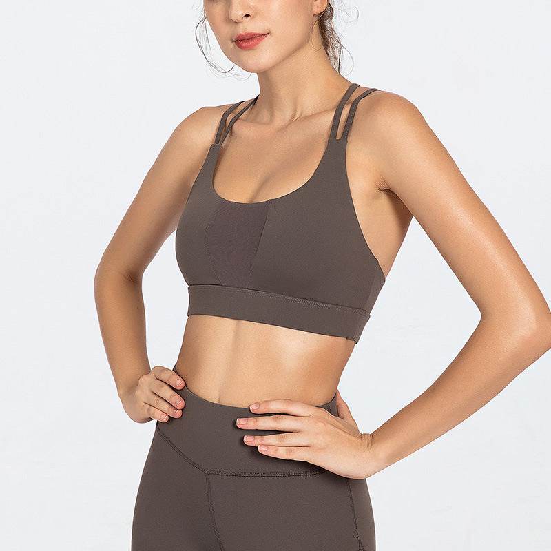 Shockproof gathered sports bra - Mubimart