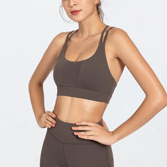 Shockproof gathered sports bra - Mubimart -  