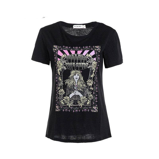 Retro printed T-Shirt Top for women - Mubimart