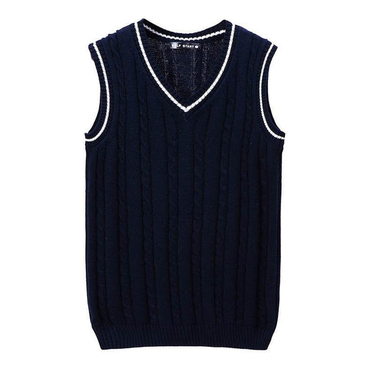 V-neck Vest Twisted Pullover Sweater Men's Vest - Mubimart