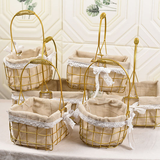 Metal flower basket Portable flower basket