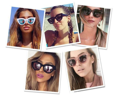 European and American retro cat eye sunglasses trend wild style sunglasses - Mubimart