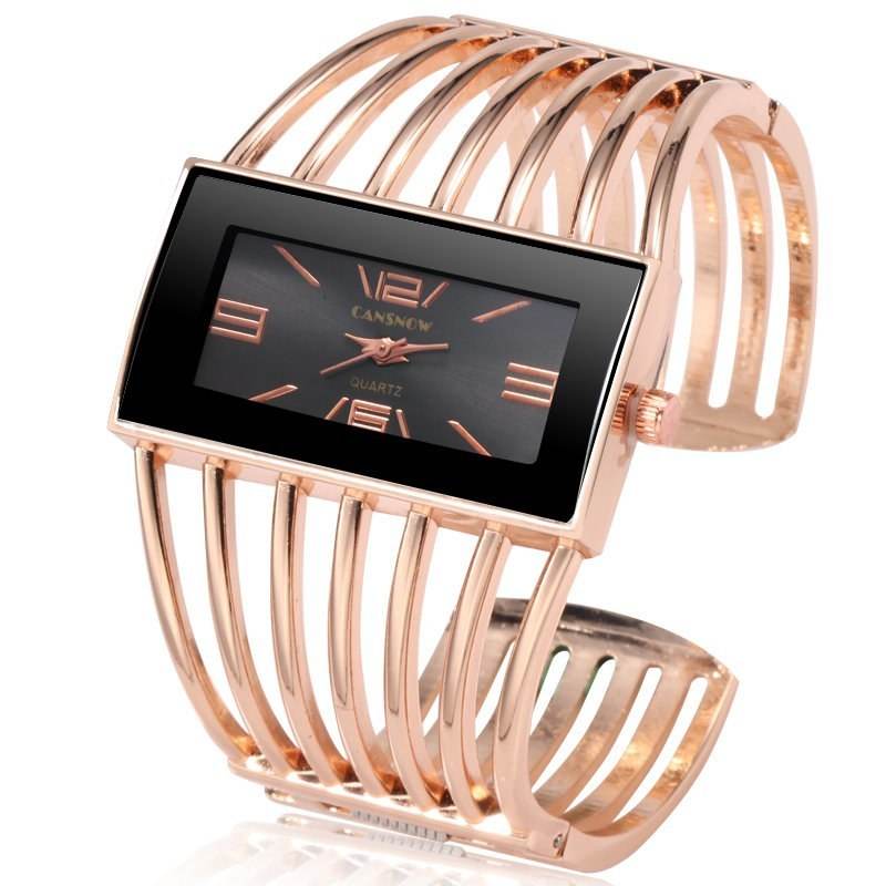 CANSNOW Womens Watch Luxury Fashion Rose Gold Bangle Bracelet Watch Women Dress Clock Female Lady Saati Girls Wristwatch Relojes - Mubimart