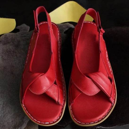 Fish mouth flat sandals - Mubimart
