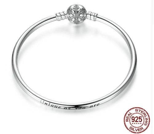 Luxury 100% 925 Sterling Silver Charm Chain Fit Original Bracelet Bangle for Women Authentic Jewelry Pulseira Gift XCHS902 - Mubimart