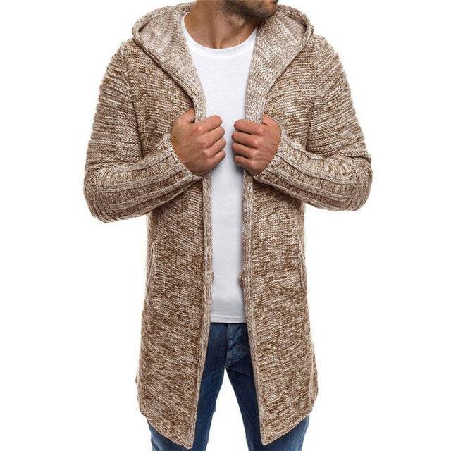 Mens Hoode Trench Cardigan Blouse Outwear Padded Down Winter - Mubimart