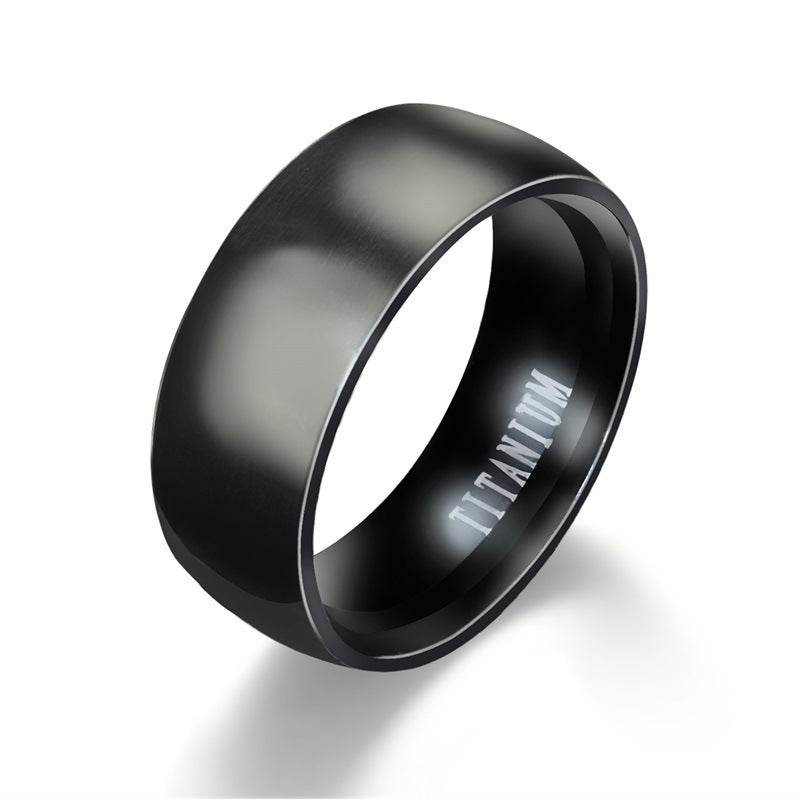 Men's Black Titanium Ring Matte Finished Classic Engagement Anel Jewelry For Male Wedding Bands - Mubimart