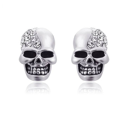 Retro Glossy Taro Full Diamond Earrings Personality Earrings Men and Women Halloween Jewelry - Mubimart