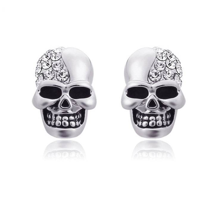 Retro Glossy Taro Full Diamond Earrings Personality Earrings Men and Women Halloween Jewelry - Mubimart
