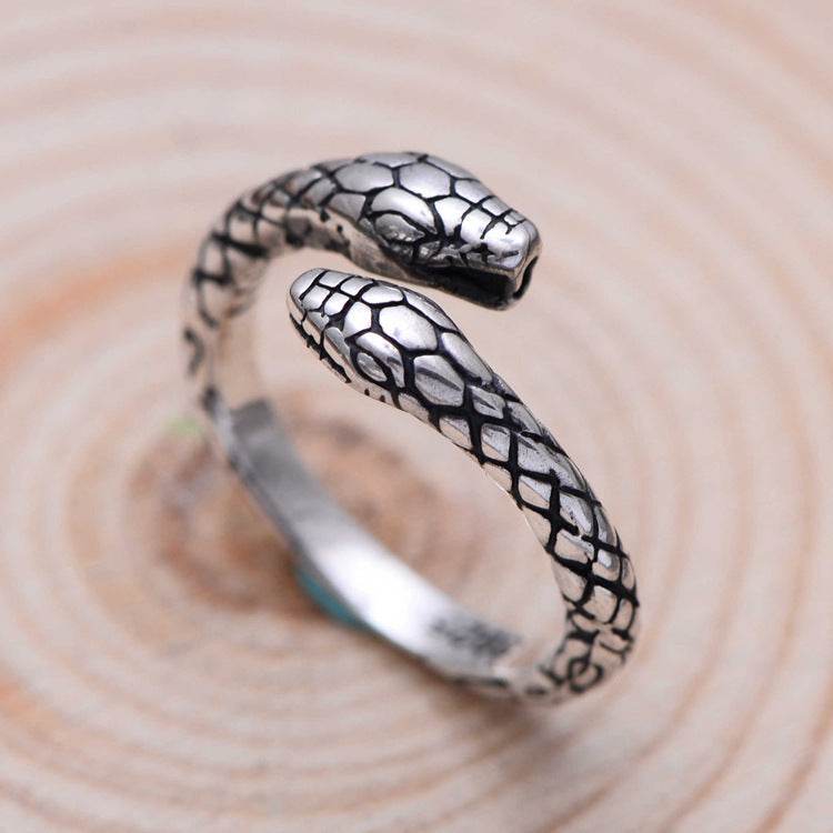 Ladies Silver Snake Ring - Mubimart