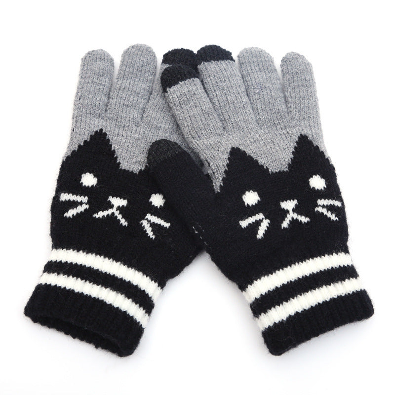 Paar Strickhandschuhe Touchscreen Handschuhe