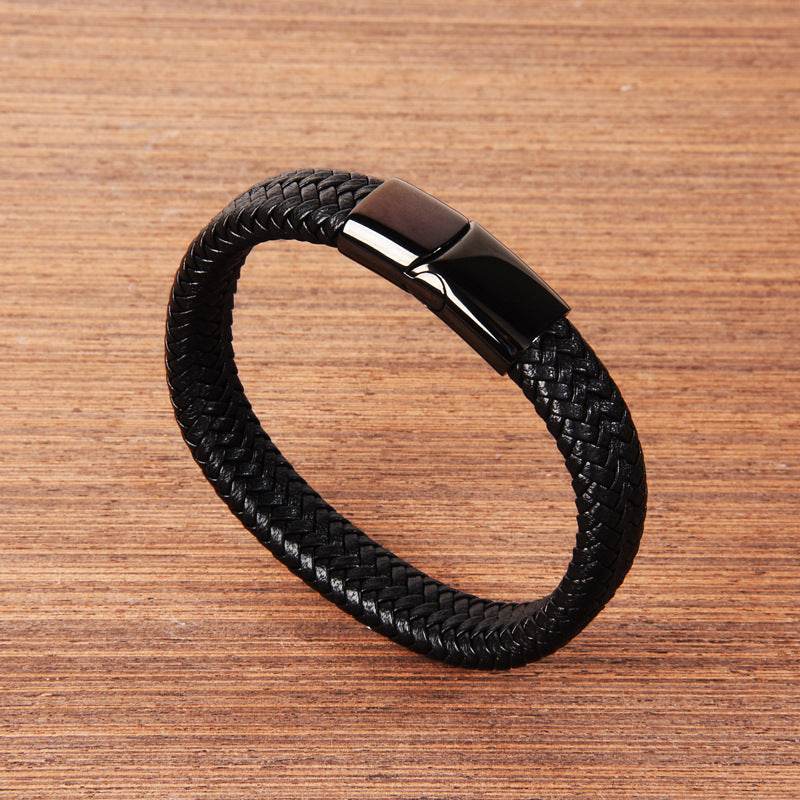 Classic Men Leather Bracelets - Mubimart