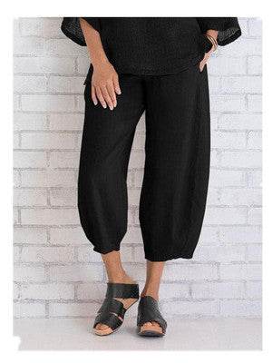 Solid Women's Simple Loose Casual Capris Pants Summer Spring - Mubimart