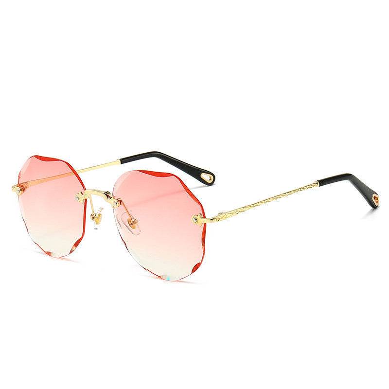 Polygonal Sunglasses Women Rimless Trimmed Sunglasses - Mubimart