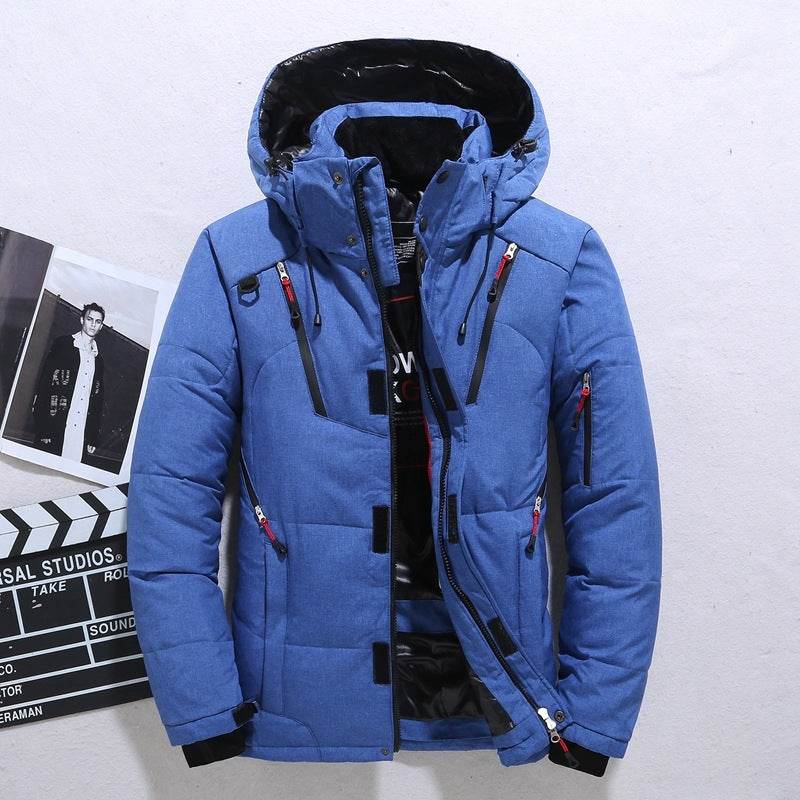 Outdoor Windproof Hooded Jacket Leisure Sports Coat With Pockets Warm Mens Clothing - Mubimart