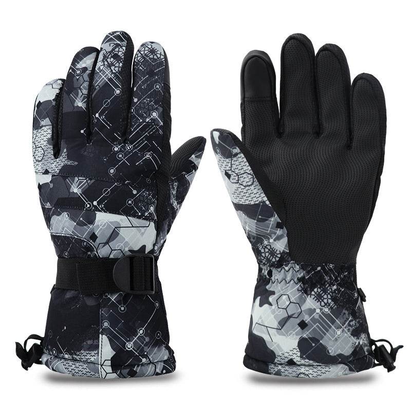 Warm Ski Gloves For Men And Women With Touch Screen Waterproof Riding In Winter - Mubimart
