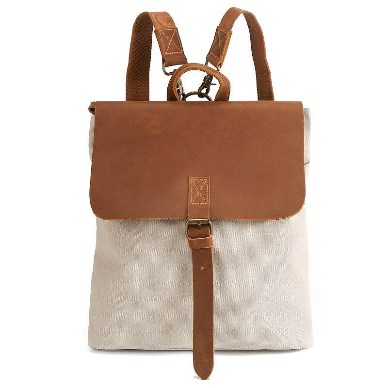 Retro backpack crazy horse leather women - Mubimart