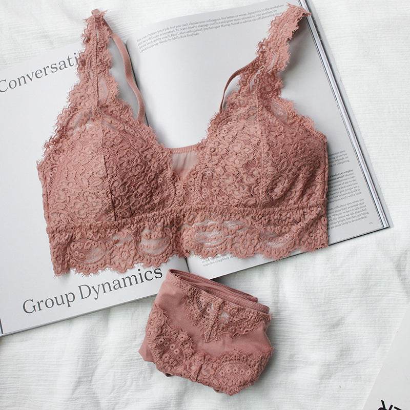 Lace Fashion Bra Set Sexy Gathering French Lingerie - Mubimart