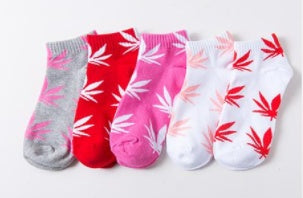 Trendy Cotton Hemp Leaf Sports Low-Cut Hip-Hop Boat Socks - Mubimart -  