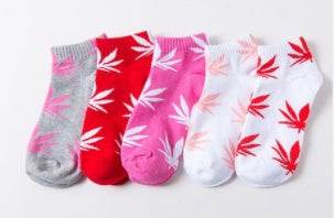 Trendy Cotton Hemp Leaf Sports Low-Cut Hip-Hop Boat Socks - Mubimart