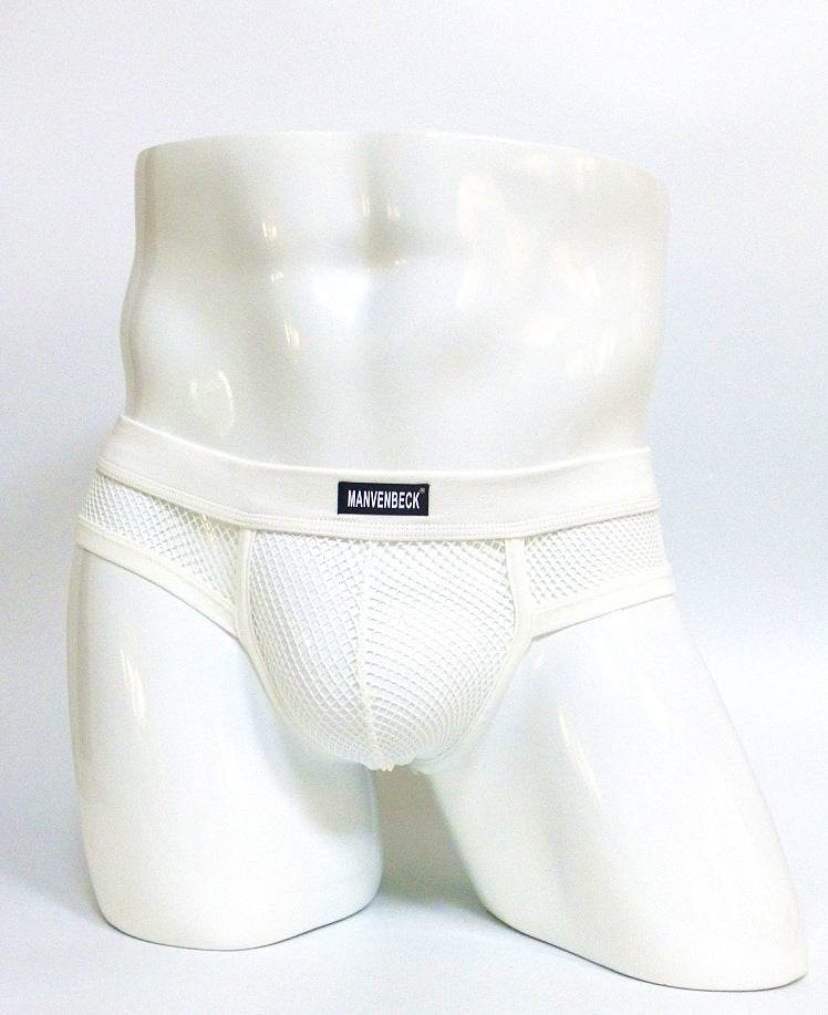 Men's Underwear Transparent Mesh Briefs Low Waist Convex Design Underwear Men - Mubimart