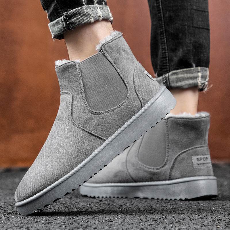 Boots Shoes New Winter Male Boots for Men Leather Ankle Boots Man Booties Footwear Outdoor Boots Shoe Warm Fur - Mubimart