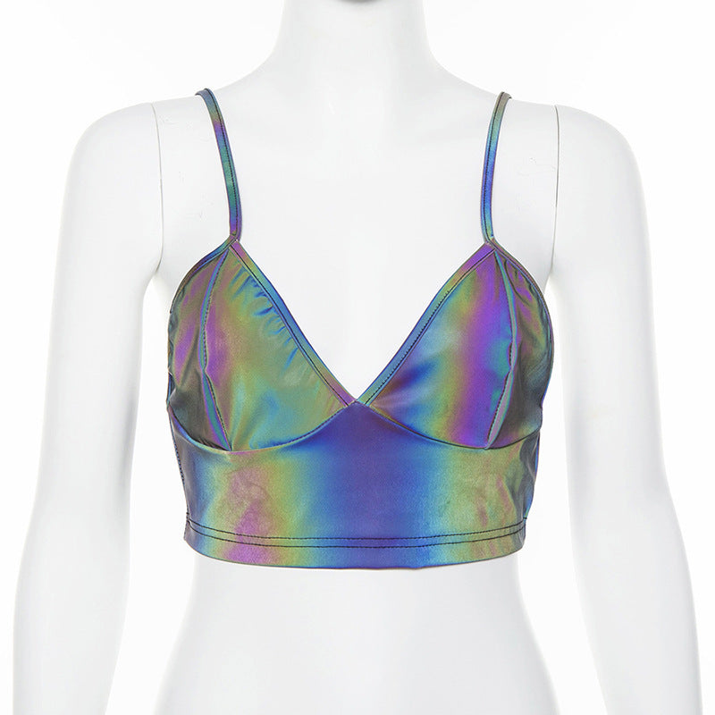 Laser reflective camisole - Mubimart - Camisole 