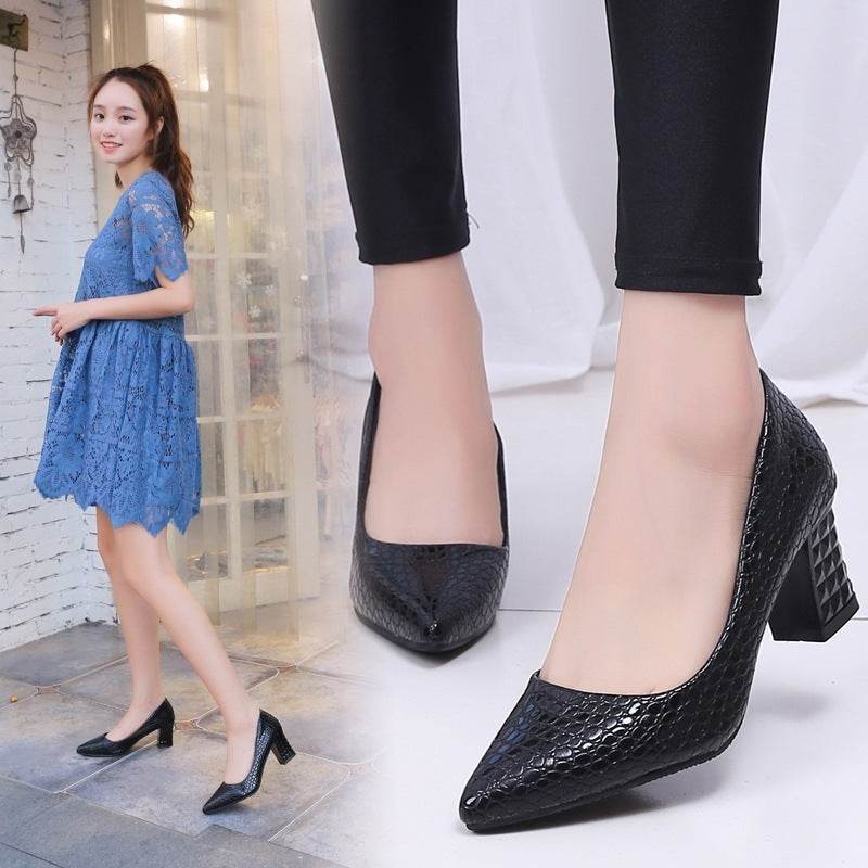 Black pointed high heels - Mubimart