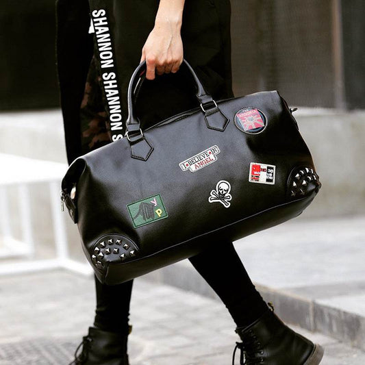 Leather gym bag - Mubimart