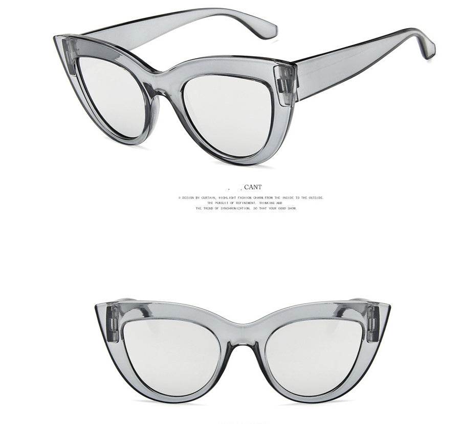 European and American retro cat eye sunglasses trend wild style sunglasses - Mubimart