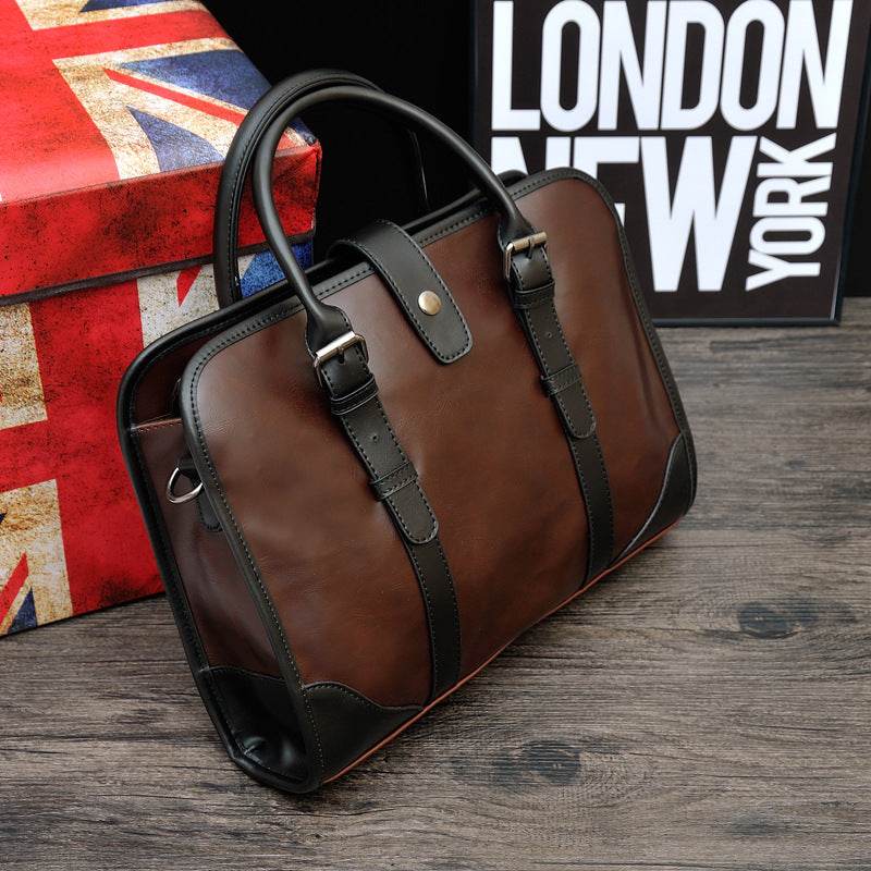 Retro one shoulder briefcase - Mubimart