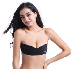 One-piece chest stickers breathable no steel ring invisible bra gathered a word strapless invisible underwear - Mubimart - Strapless bra 