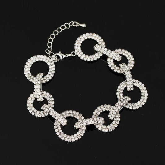 Ladies Rhinestone Bangle Multilayer Bracelet - Mubimart