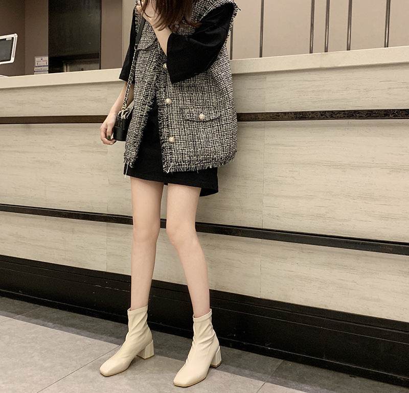 Square head booties - Mubimart